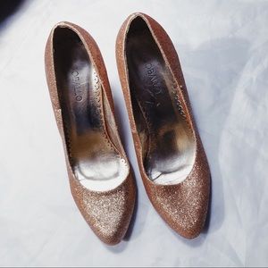 ModCloth Gold Glitter Heels Pumps Shoes Pixie Dust